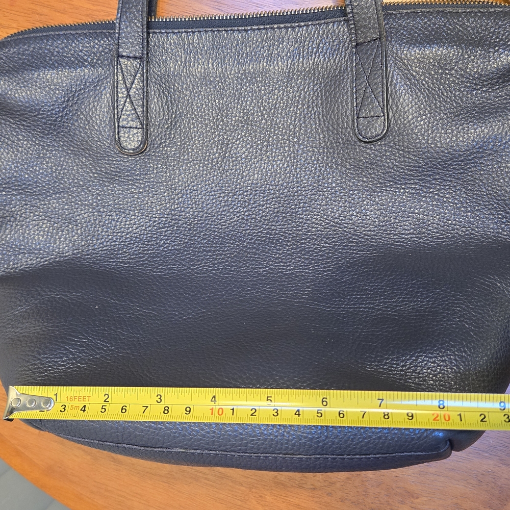 Cuyana Navy Leather Suede Small Tote Bag without Removable Strap - Picture 15 of 16